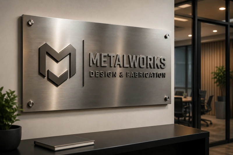 business metal wall sign
