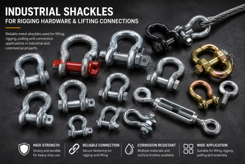 industrial shackles for rigging hardware and lifting connections